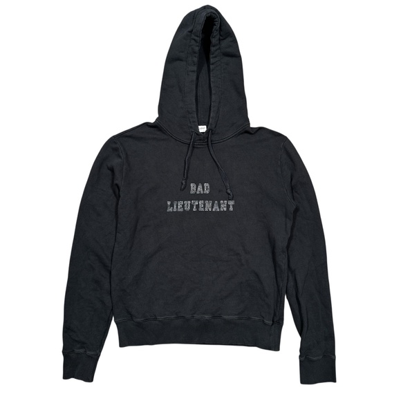 Saint Laurent Paris Bad Lieutenant Black Terry Fleece Slim Hoodie Mens Medium - Picture 1 of 12